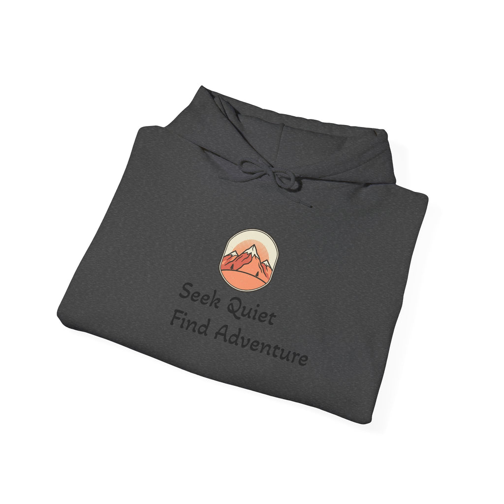 Adventure Hoodie – "Seek Quiet, Find Adventure" Mountain Outdoor Pullover