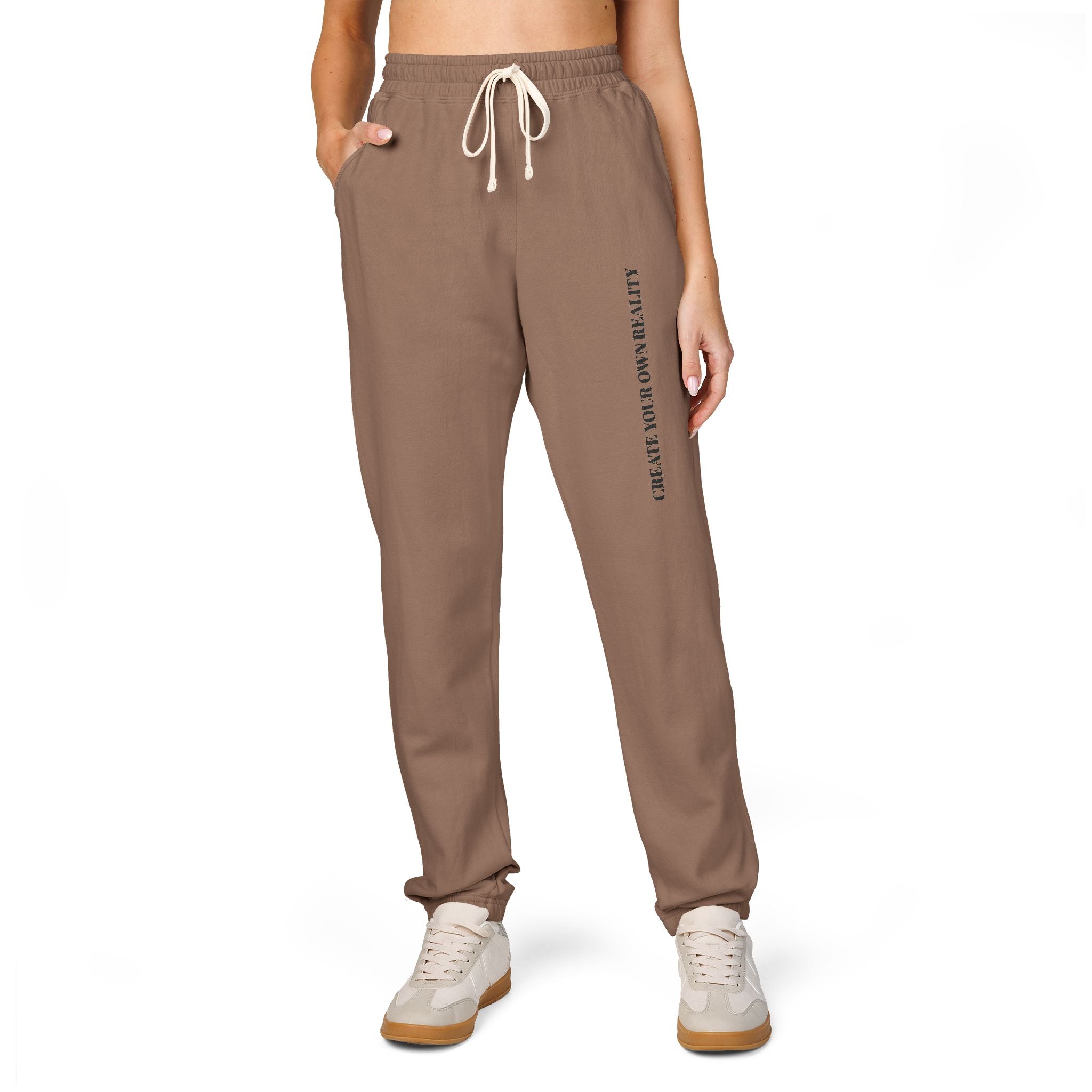 Embroidered Side Logo Fleece Sweatpants — Garment-Dyed Comfort Joggers