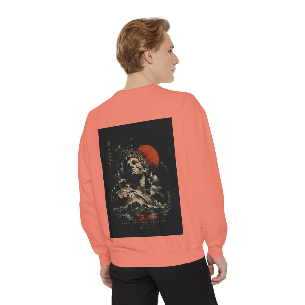 I Create Your Own Reality Sweatshirt — Vintage Statue Moon Graphic Sweatshirt