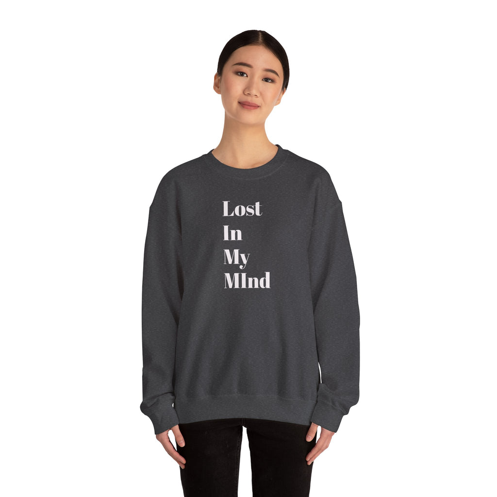 Lost in My Mind Crewneck Sweatshirt — Retro Collage Art Pullover