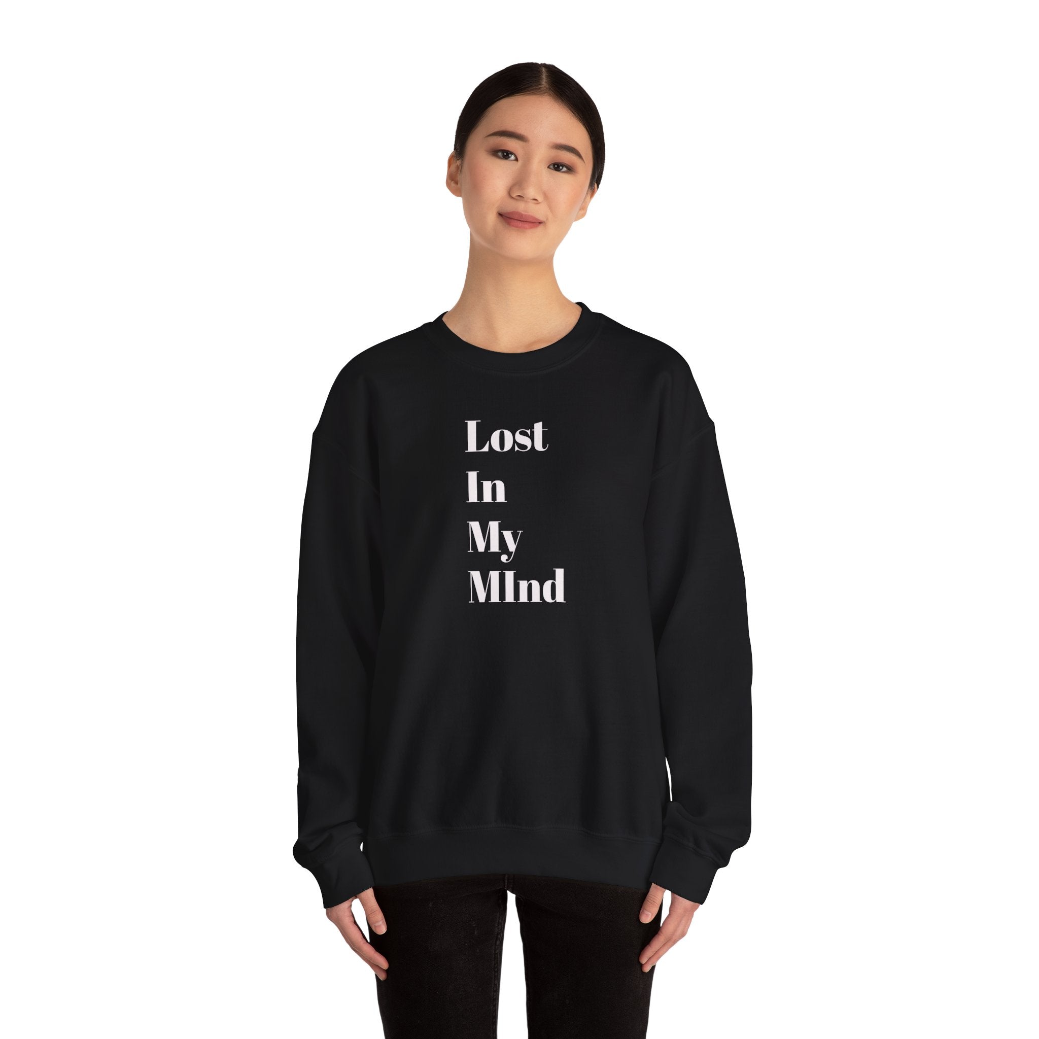 Lost in My Mind Crewneck Sweatshirt — Retro Collage Art Pullover