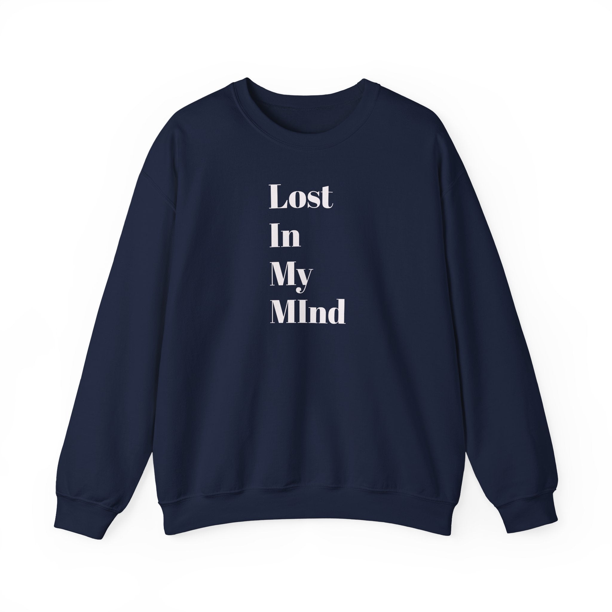 Lost in My Mind Crewneck Sweatshirt — Retro Collage Art Pullover