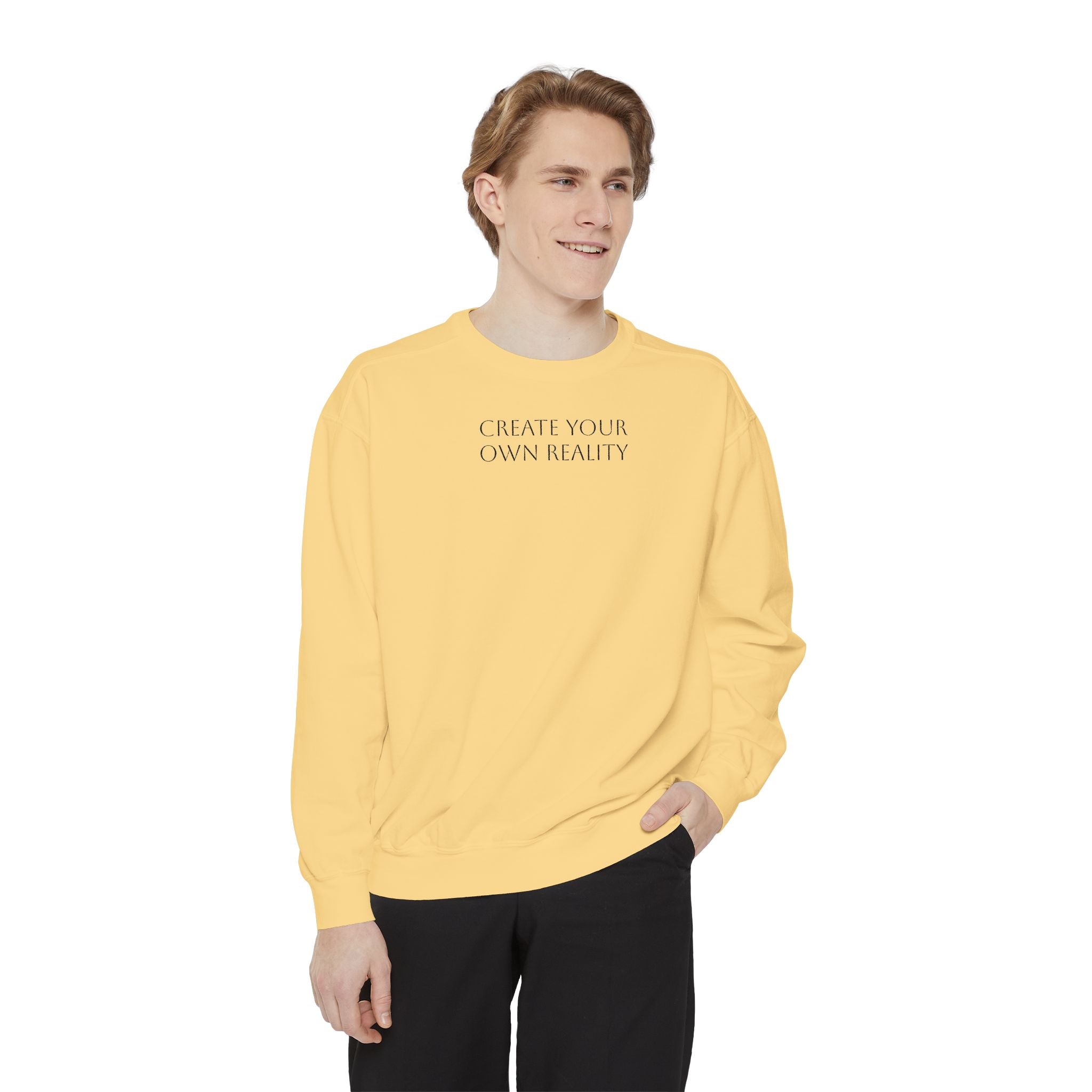 I Create Your Own Reality Sweatshirt — Vintage Statue Moon Graphic Sweatshirt