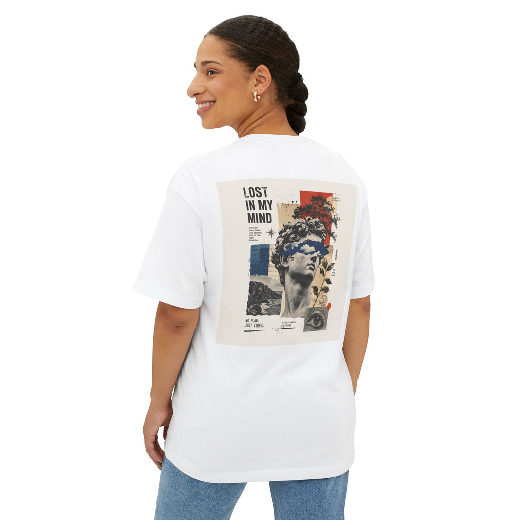 Lost in My Mind Graphic Tee — Retro Collage Art Oversized T-Shirt