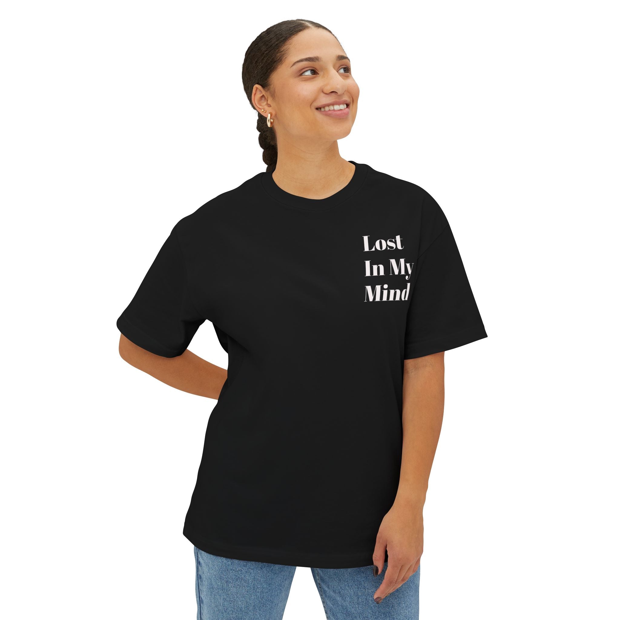 Lost in My Mind Graphic Tee — Retro Collage Art Oversized T-Shirt