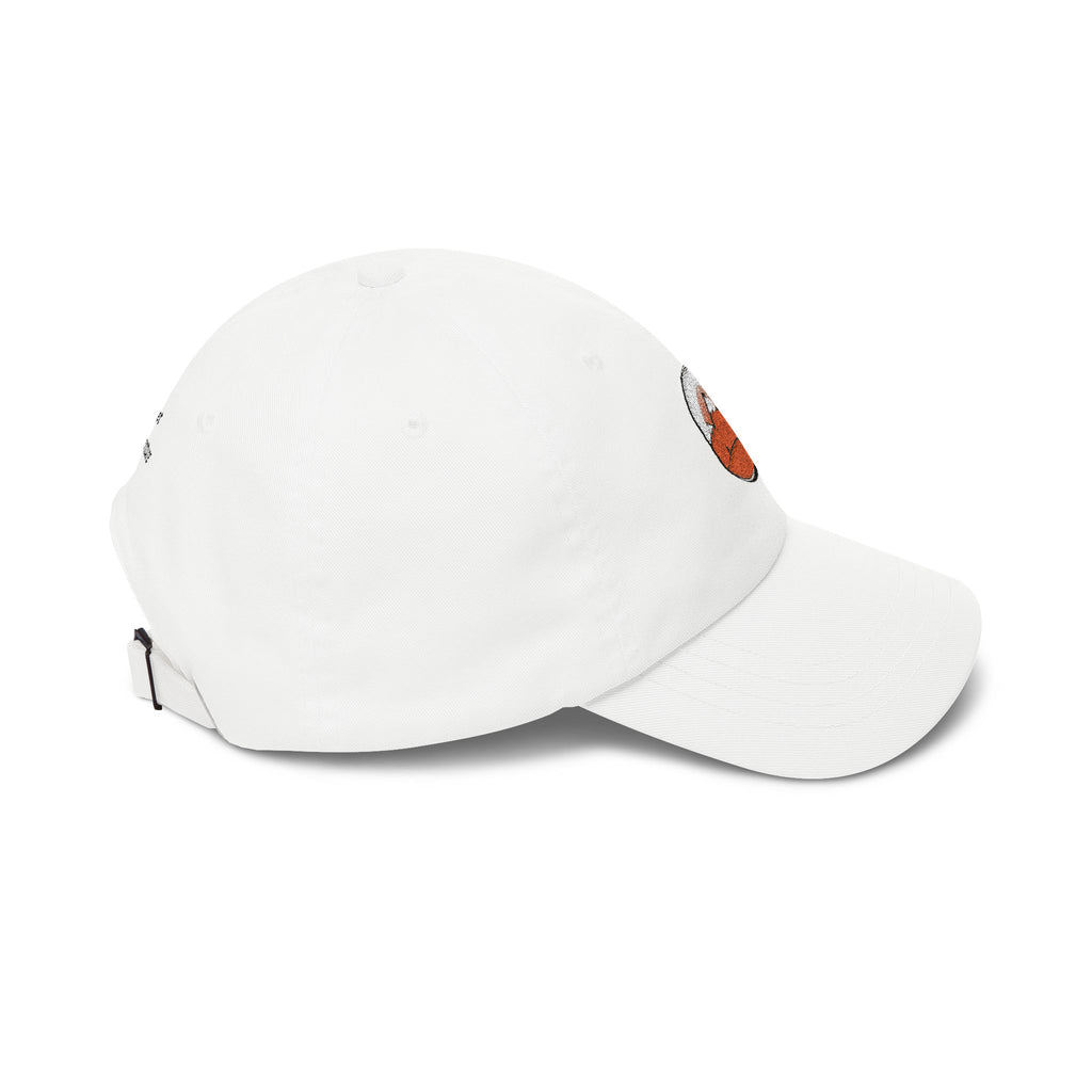 Dad Cap — Embroidered Orange Mountain Patch & “Seek Quiet Find Adventure” Back Text