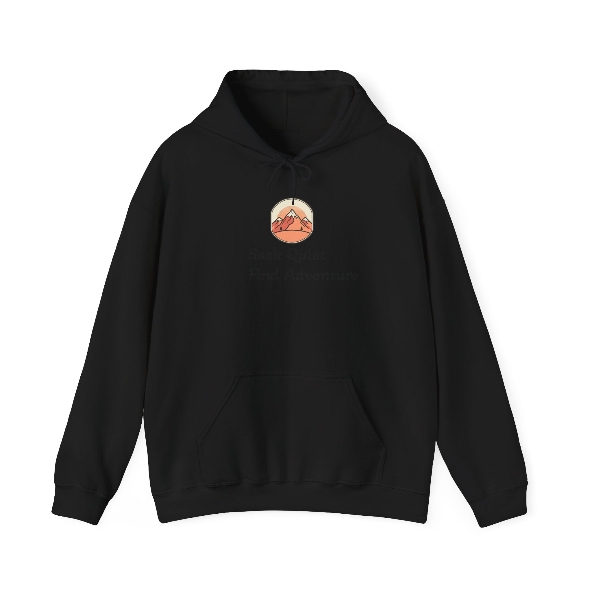 Adventure Hoodie – "Seek Quiet, Find Adventure" Mountain Outdoor Pullover