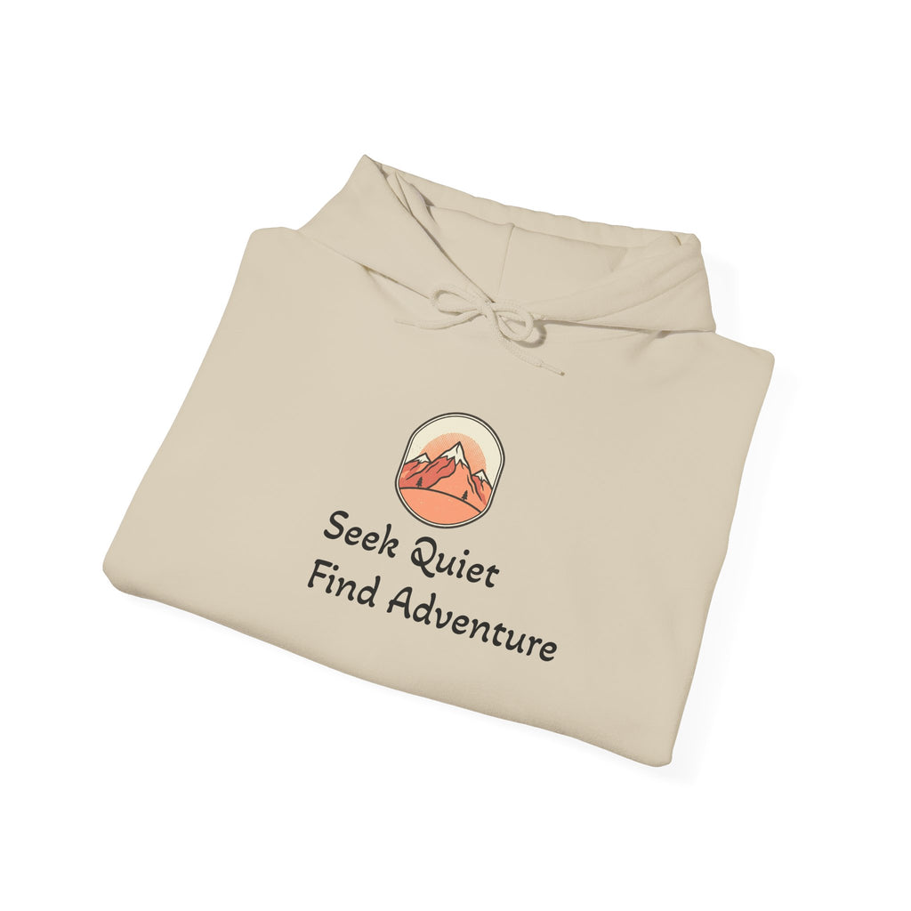Adventure Hoodie – "Seek Quiet, Find Adventure" Mountain Outdoor Pullover