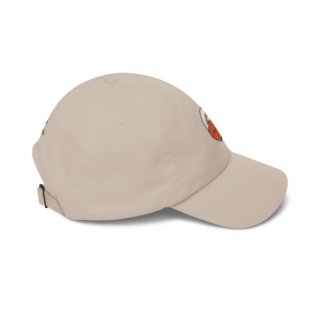 Dad Cap — Embroidered Orange Mountain Patch & “Seek Quiet Find Adventure” Back Text
