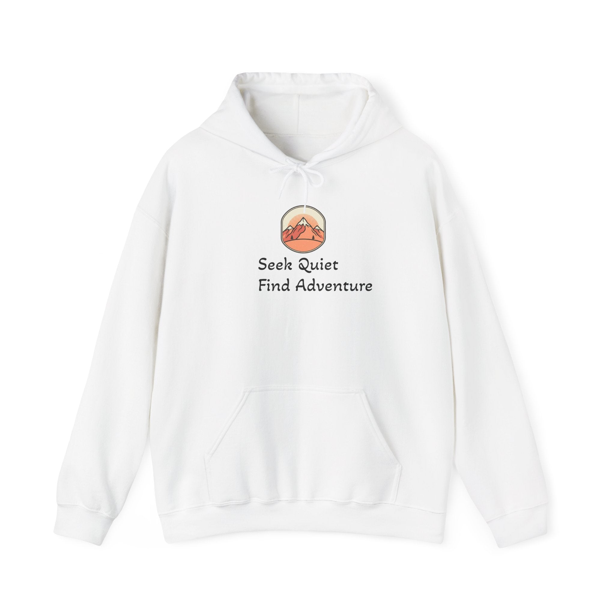 Adventure Hoodie – "Seek Quiet, Find Adventure" Mountain Outdoor Pullover