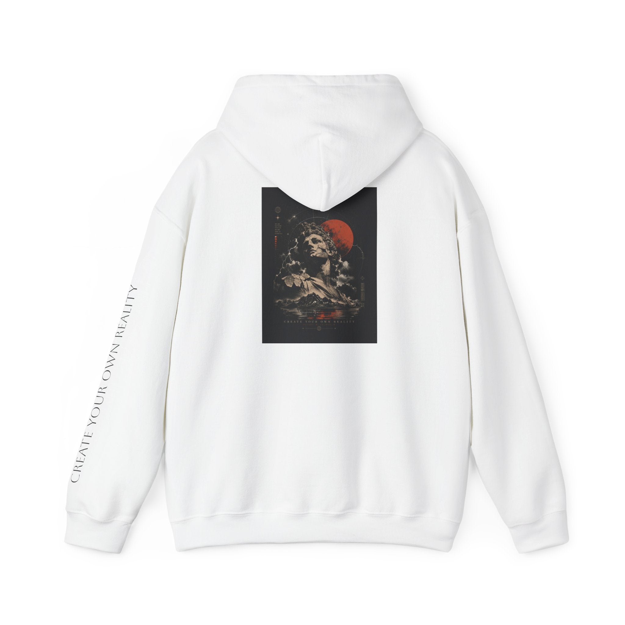 Hoodie — Vintage Skull & Red Moon Graphic Pullover