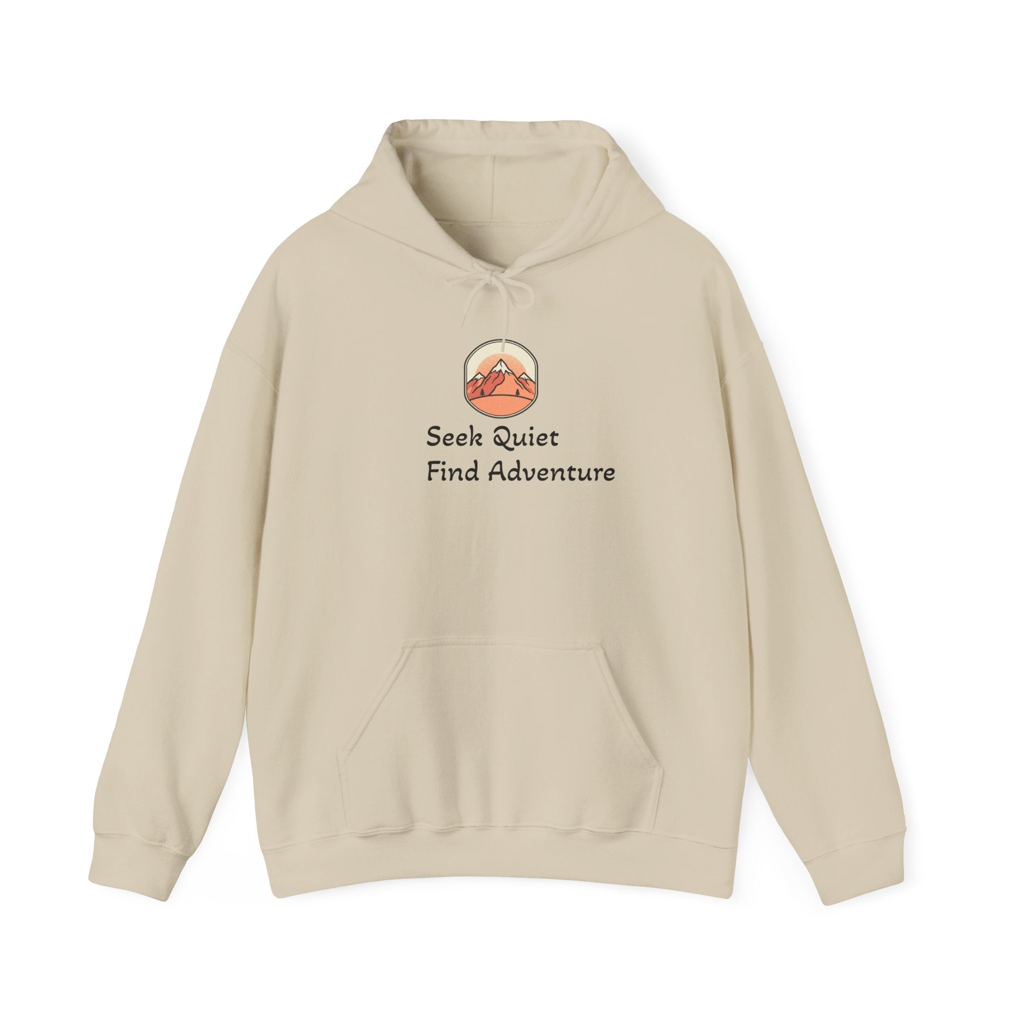 Adventure Hoodie – "Seek Quiet, Find Adventure" Mountain Outdoor Pullover
