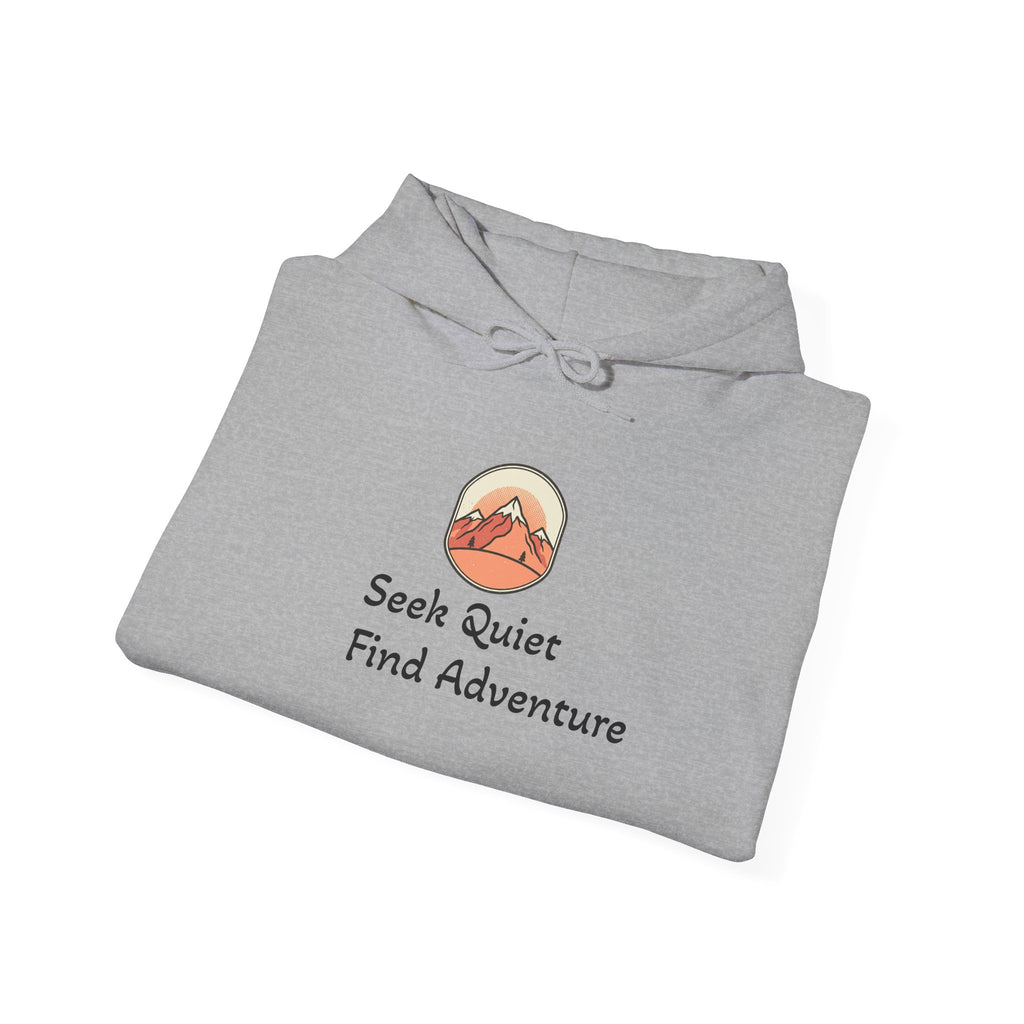Adventure Hoodie – "Seek Quiet, Find Adventure" Mountain Outdoor Pullover