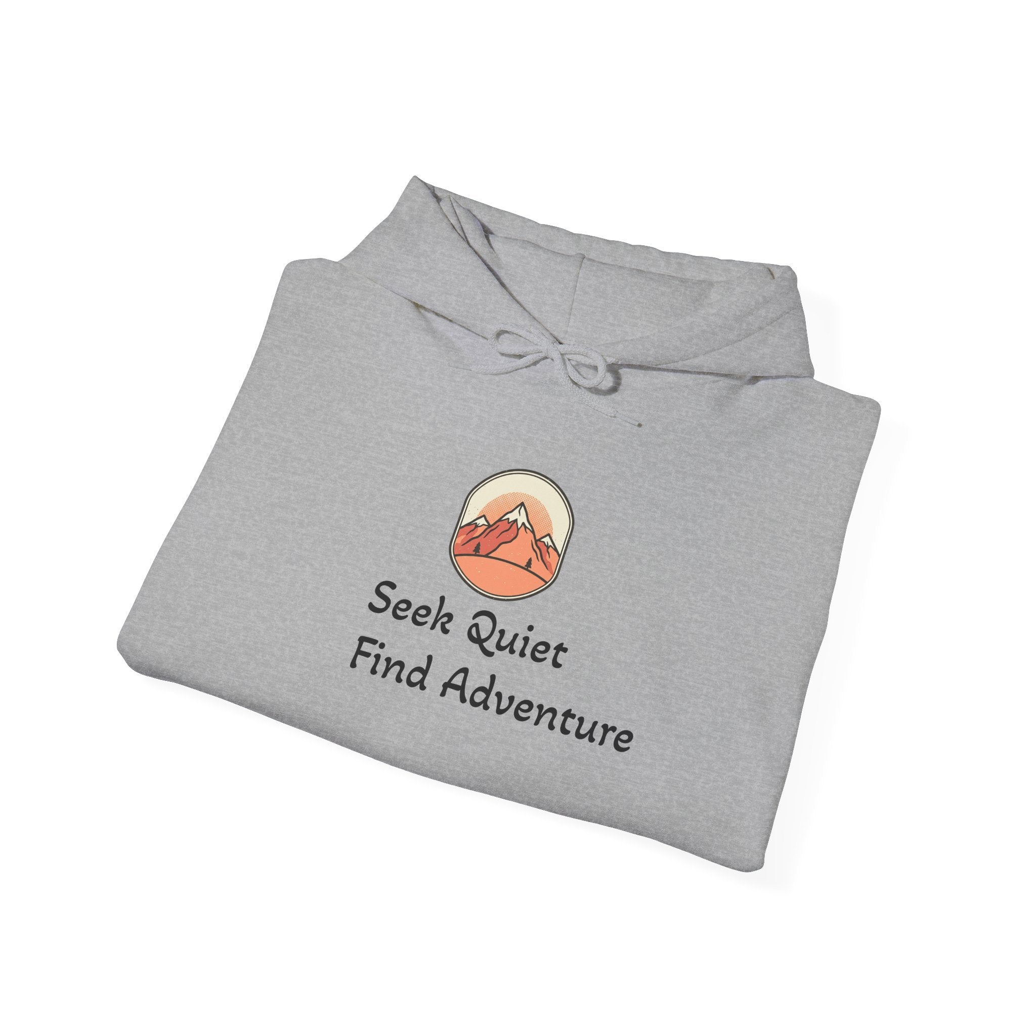 Adventure Hoodie – "Seek Quiet, Find Adventure" Mountain Outdoor Pullover
