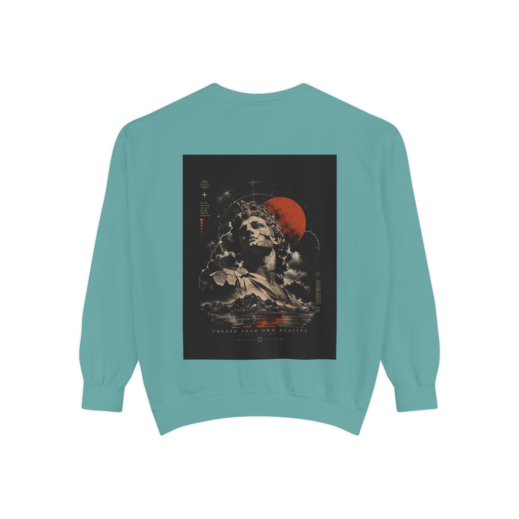 I Create Your Own Reality Sweatshirt — Vintage Statue Moon Graphic Sweatshirt