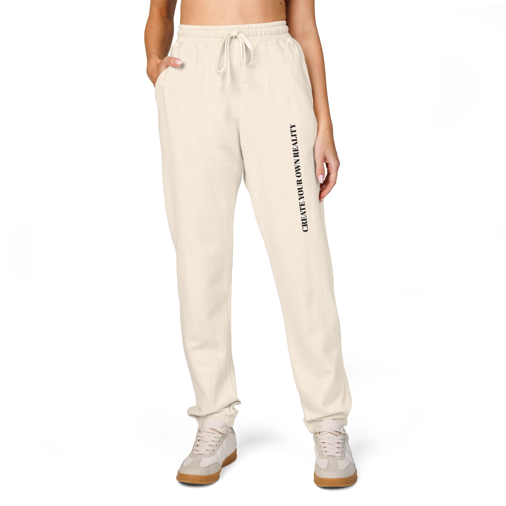 Embroidered Side Logo Fleece Sweatpants — Garment-Dyed Comfort Joggers