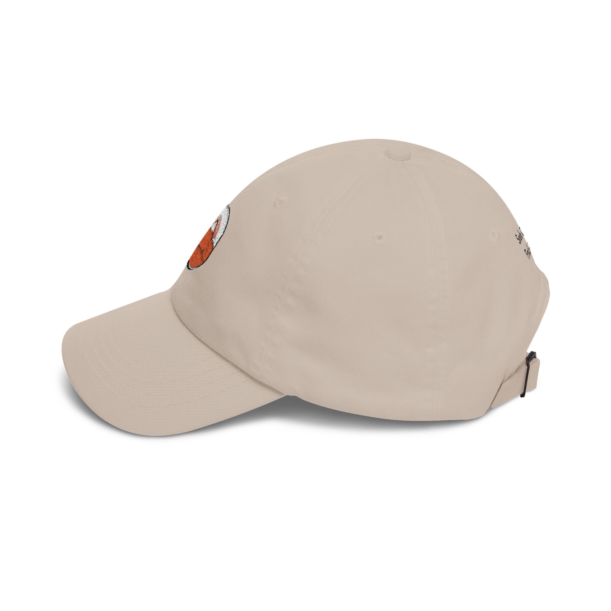 Dad Cap — Embroidered Orange Mountain Patch & “Seek Quiet Find Adventure” Back Text