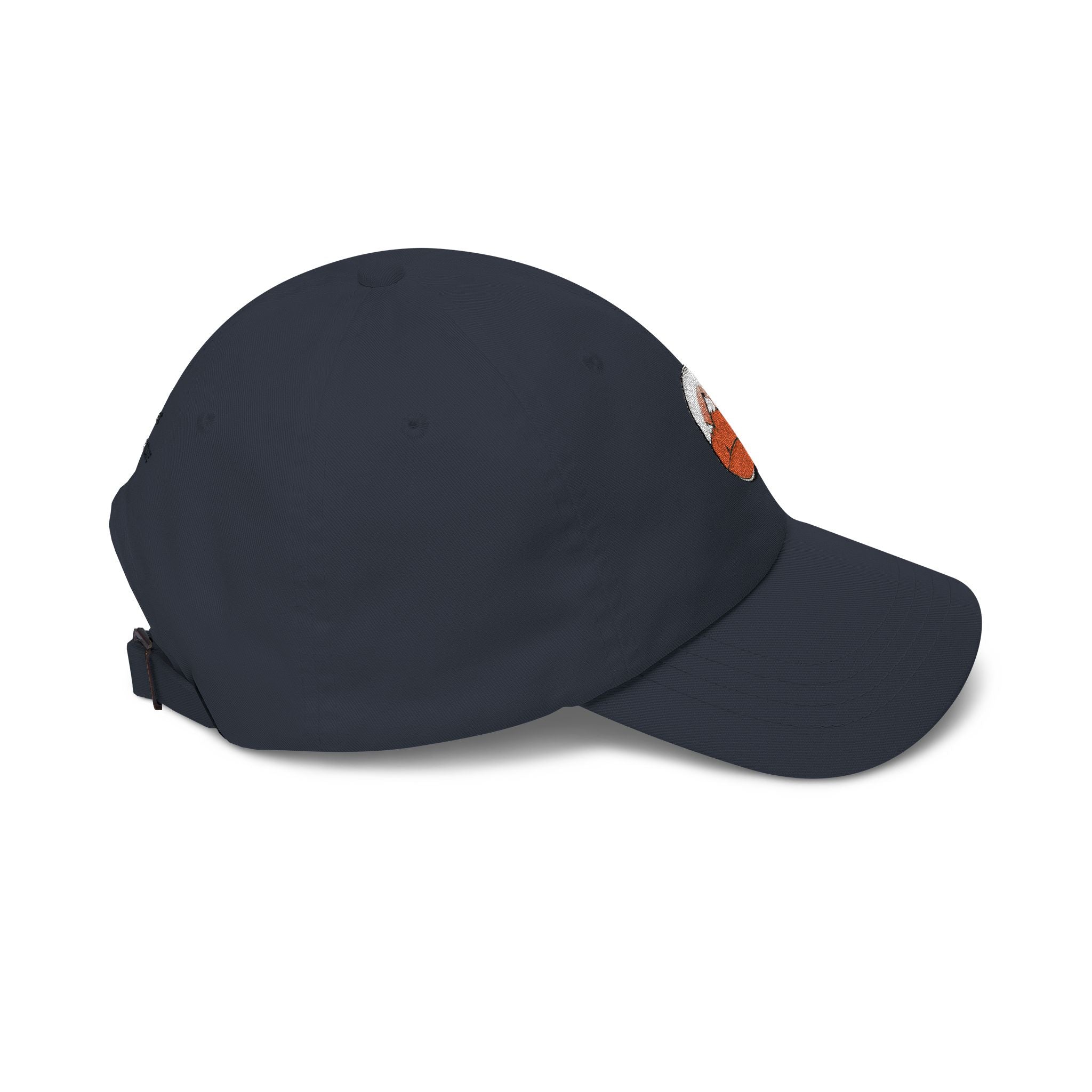 Dad Cap — Embroidered Orange Mountain Patch & “Seek Quiet Find Adventure” Back Text
