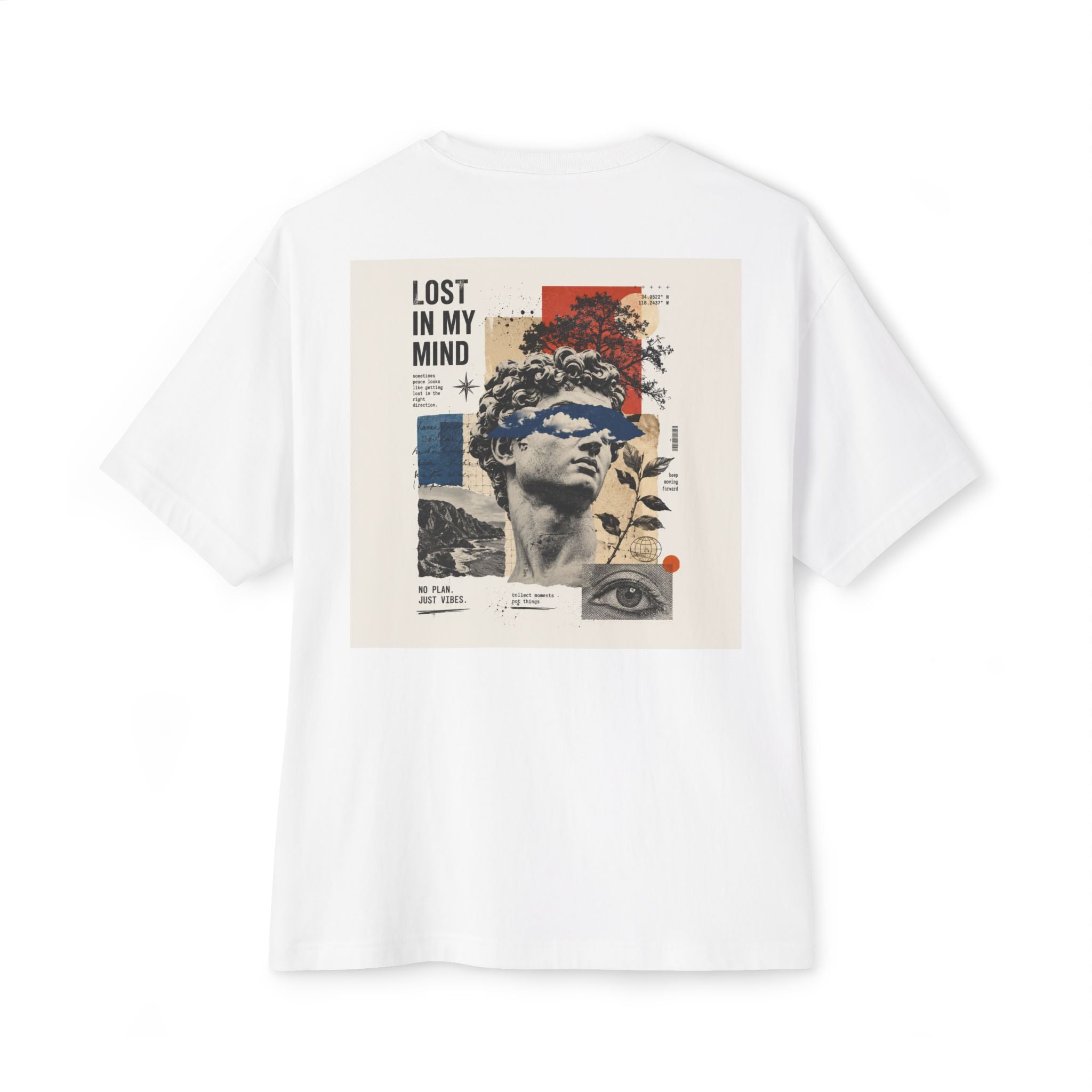 Lost in My Mind Graphic Tee — Retro Collage Art Oversized T-Shirt