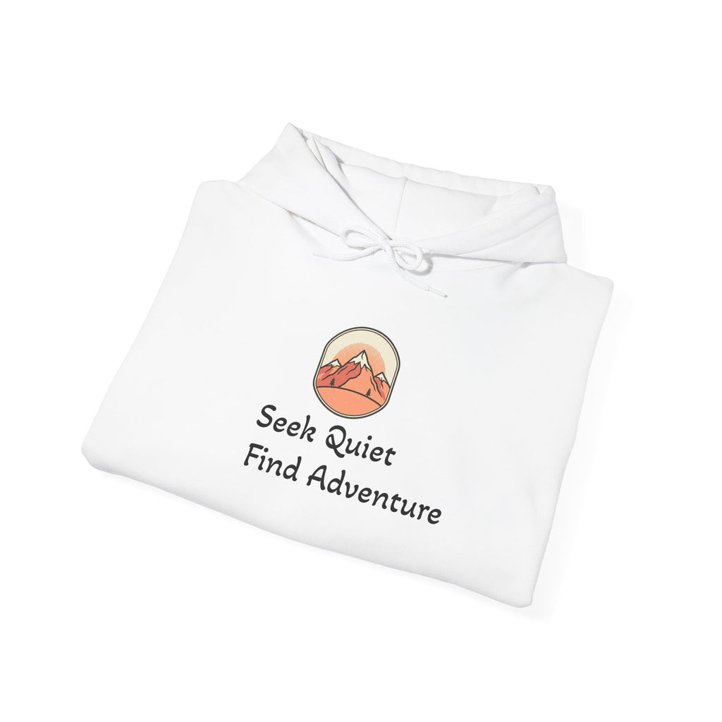 Adventure Hoodie – "Seek Quiet, Find Adventure" Mountain Outdoor Pullover