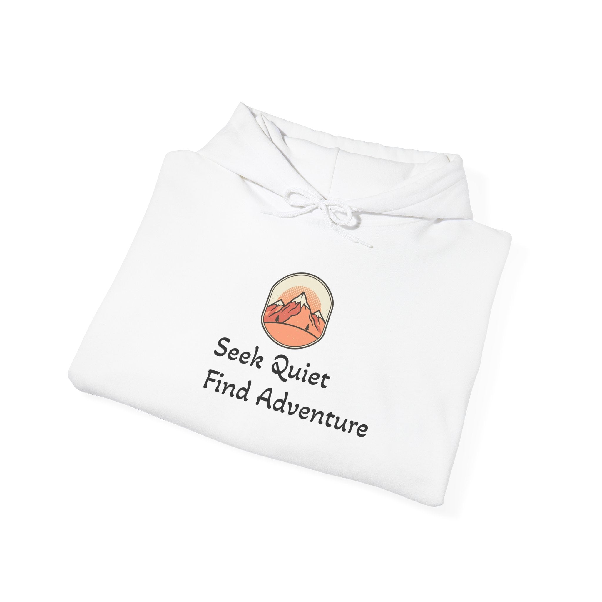 Adventure Hoodie – "Seek Quiet, Find Adventure" Mountain Outdoor Pullover