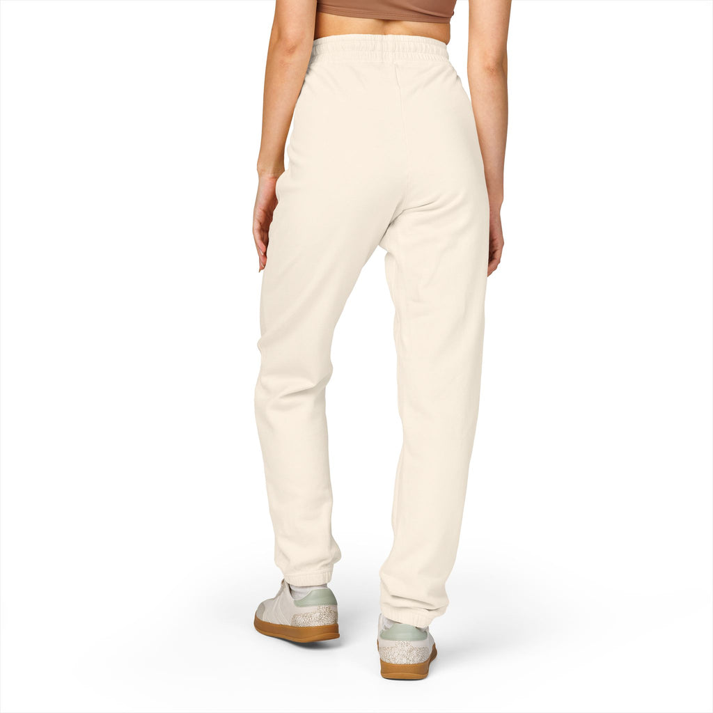 Embroidered Side Logo Fleece Sweatpants — Garment-Dyed Comfort Joggers