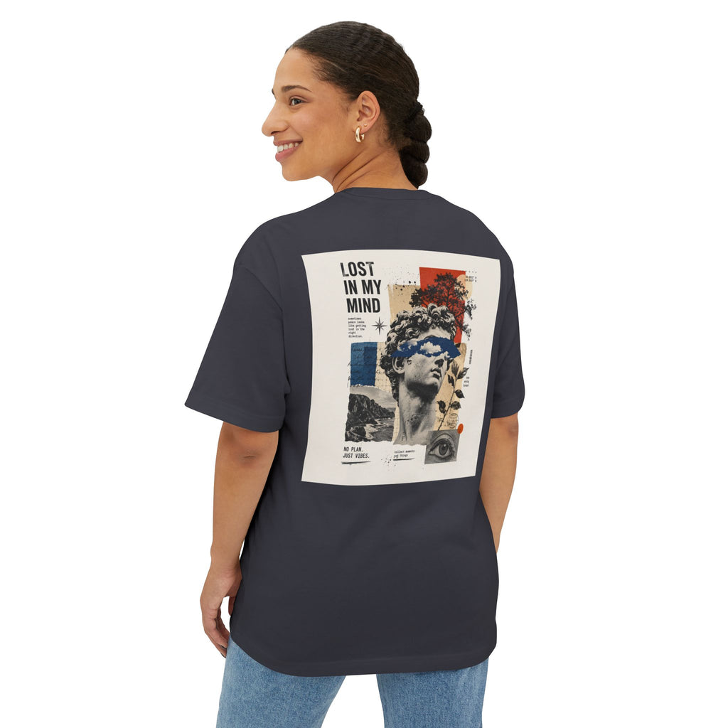 Lost in My Mind Graphic Tee — Retro Collage Art Oversized T-Shirt