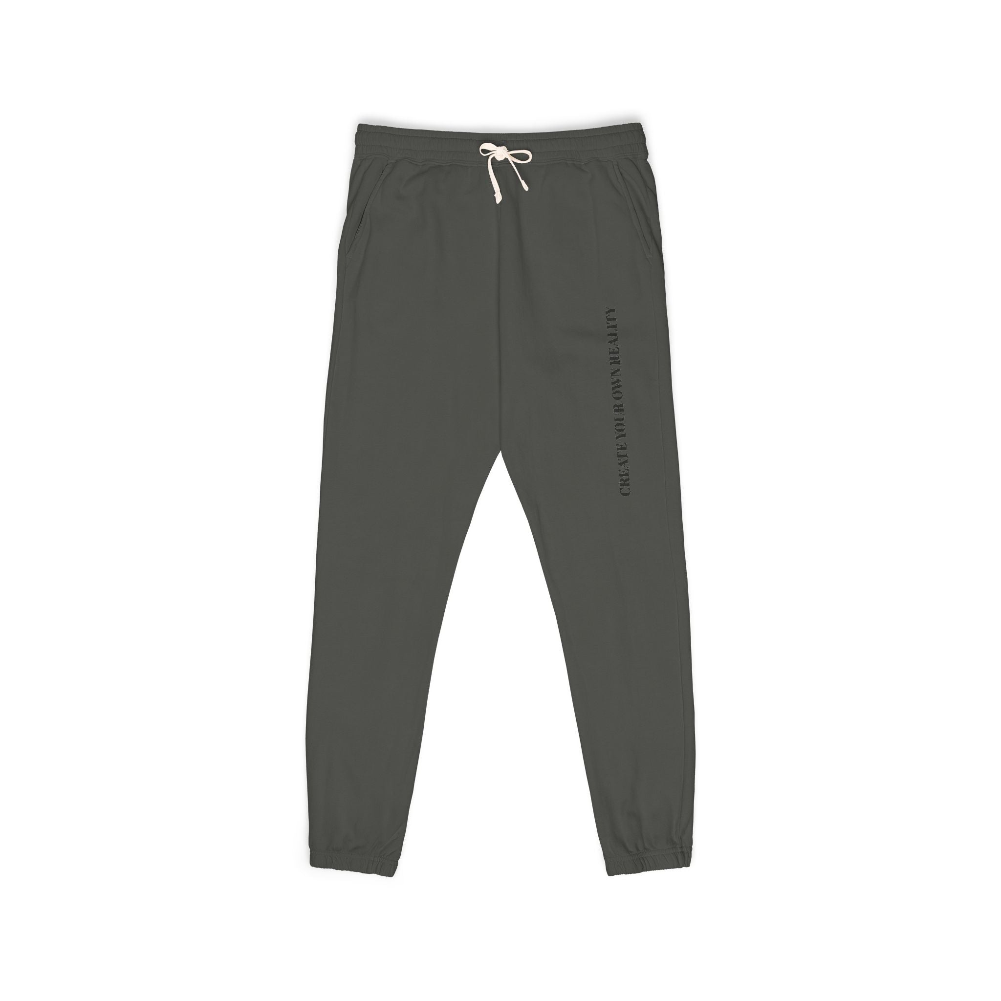 Embroidered Side Logo Fleece Sweatpants — Garment-Dyed Comfort Joggers