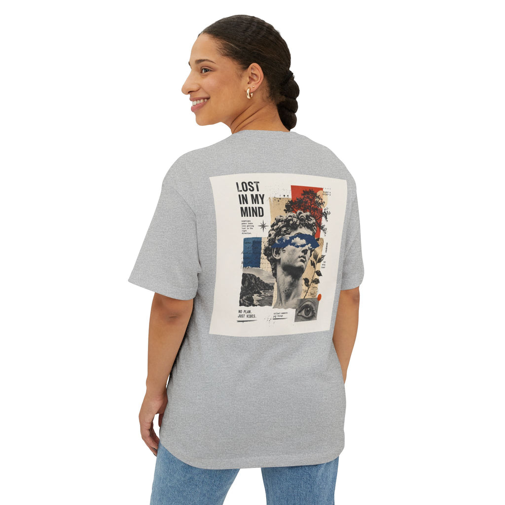 Lost in My Mind Graphic Tee — Retro Collage Art Oversized T-Shirt