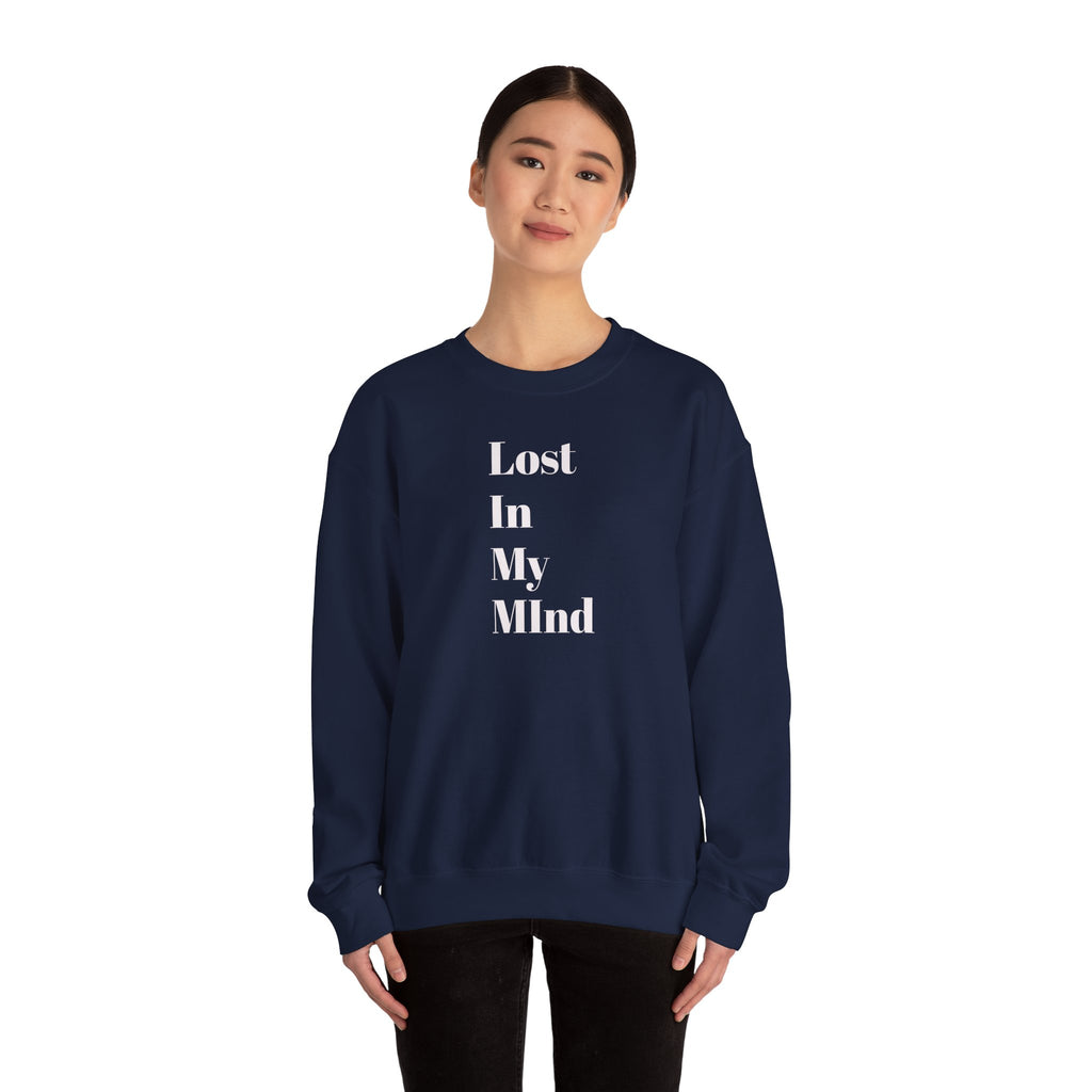 Lost in My Mind Crewneck Sweatshirt — Retro Collage Art Pullover
