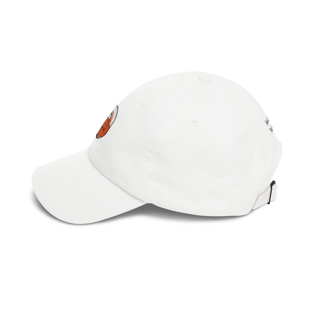 Dad Cap — Embroidered Orange Mountain Patch & “Seek Quiet Find Adventure” Back Text