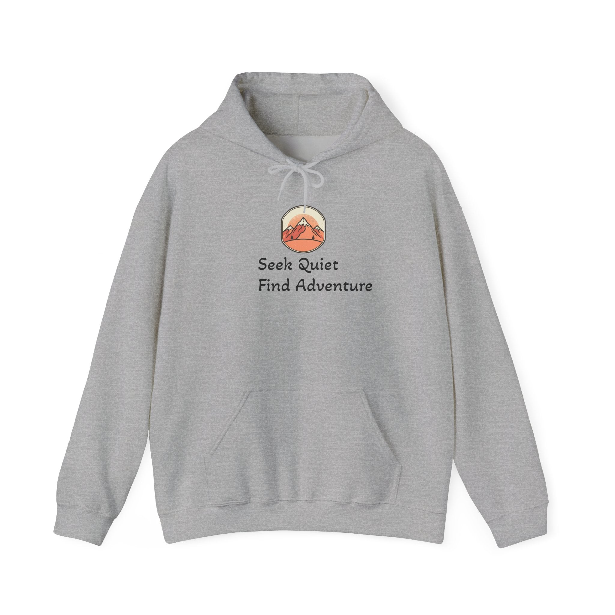 Adventure Hoodie – "Seek Quiet, Find Adventure" Mountain Outdoor Pullover