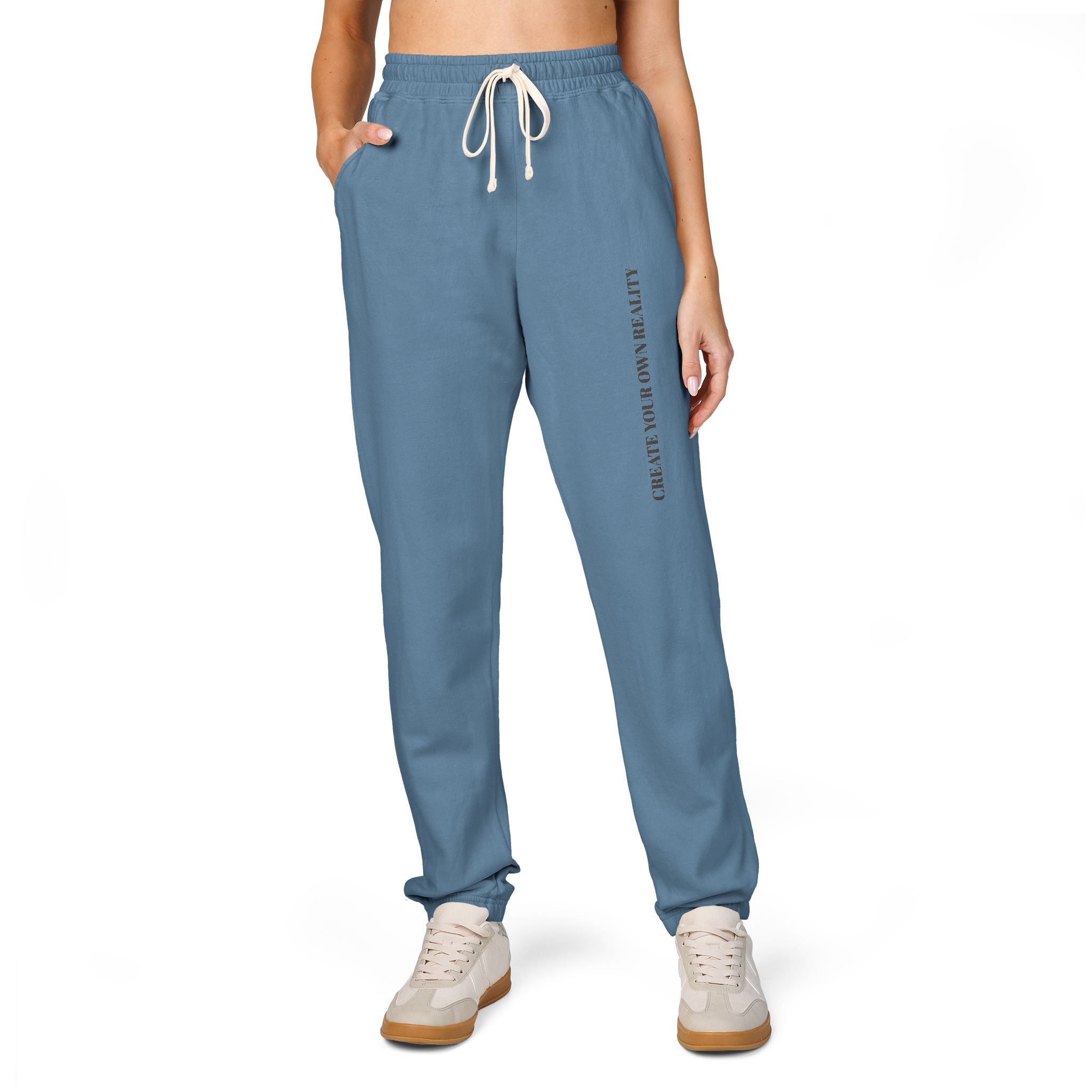 Embroidered Side Logo Fleece Sweatpants — Garment-Dyed Comfort Joggers