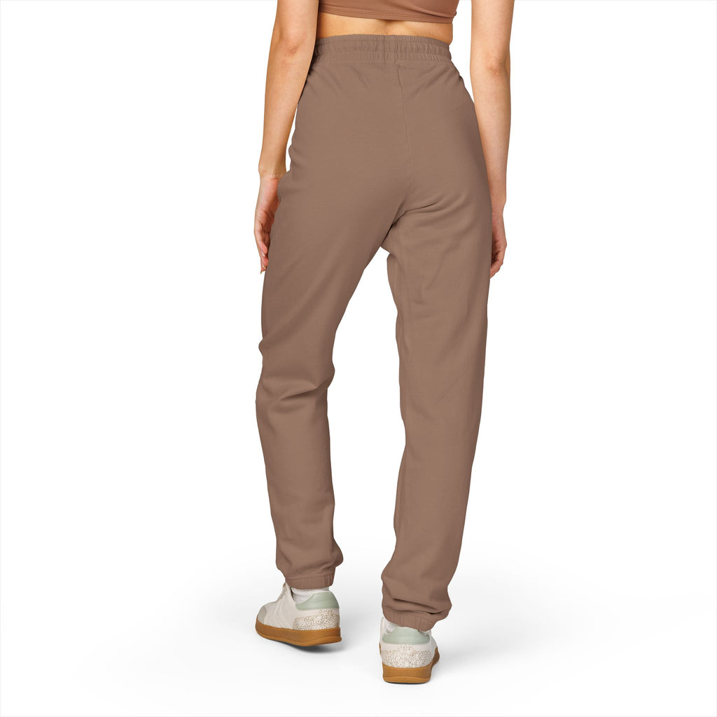 Embroidered Side Logo Fleece Sweatpants — Garment-Dyed Comfort Joggers