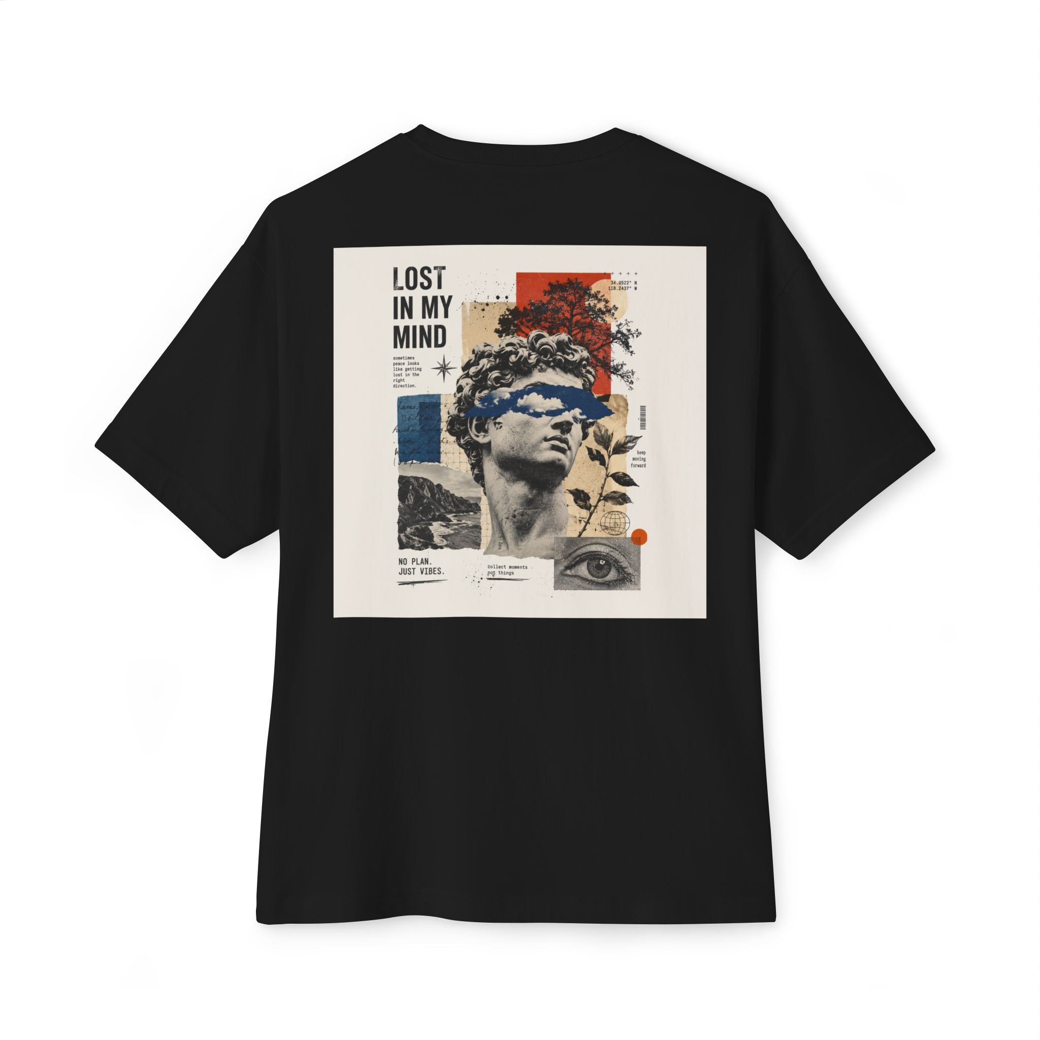 Lost in My Mind Graphic Tee — Retro Collage Art Oversized T-Shirt