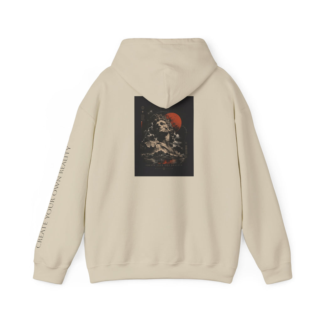 Hoodie — Vintage Skull & Red Moon Graphic Pullover