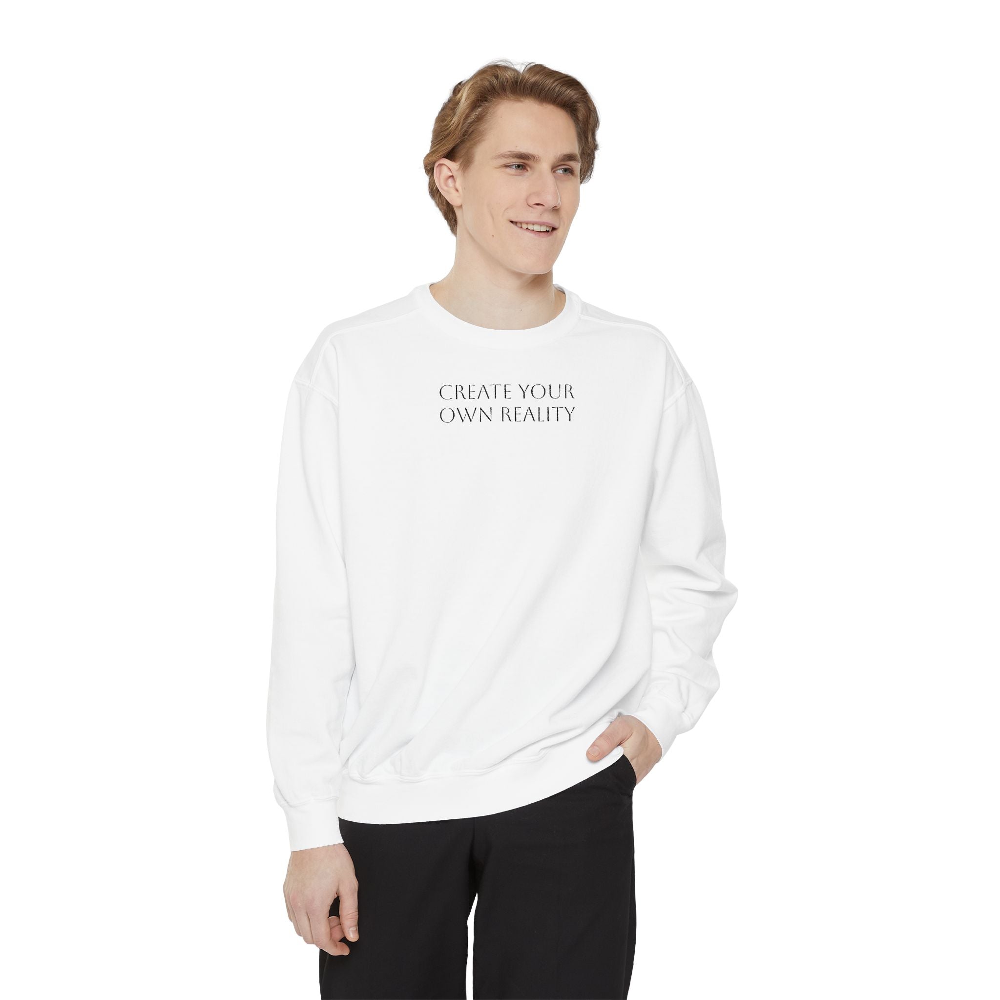 I Create Your Own Reality Sweatshirt — Vintage Statue Moon Graphic Sweatshirt