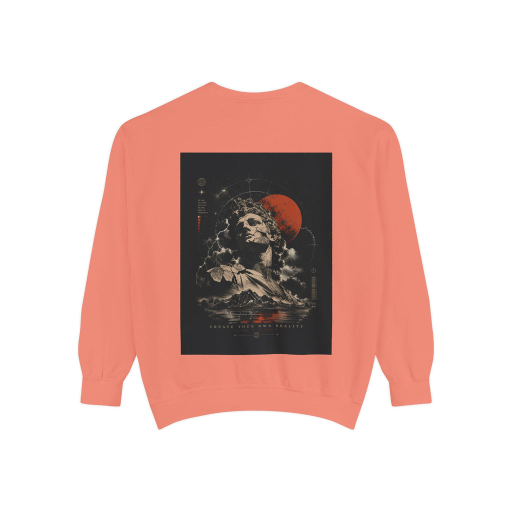 I Create Your Own Reality Sweatshirt — Vintage Statue Moon Graphic Sweatshirt