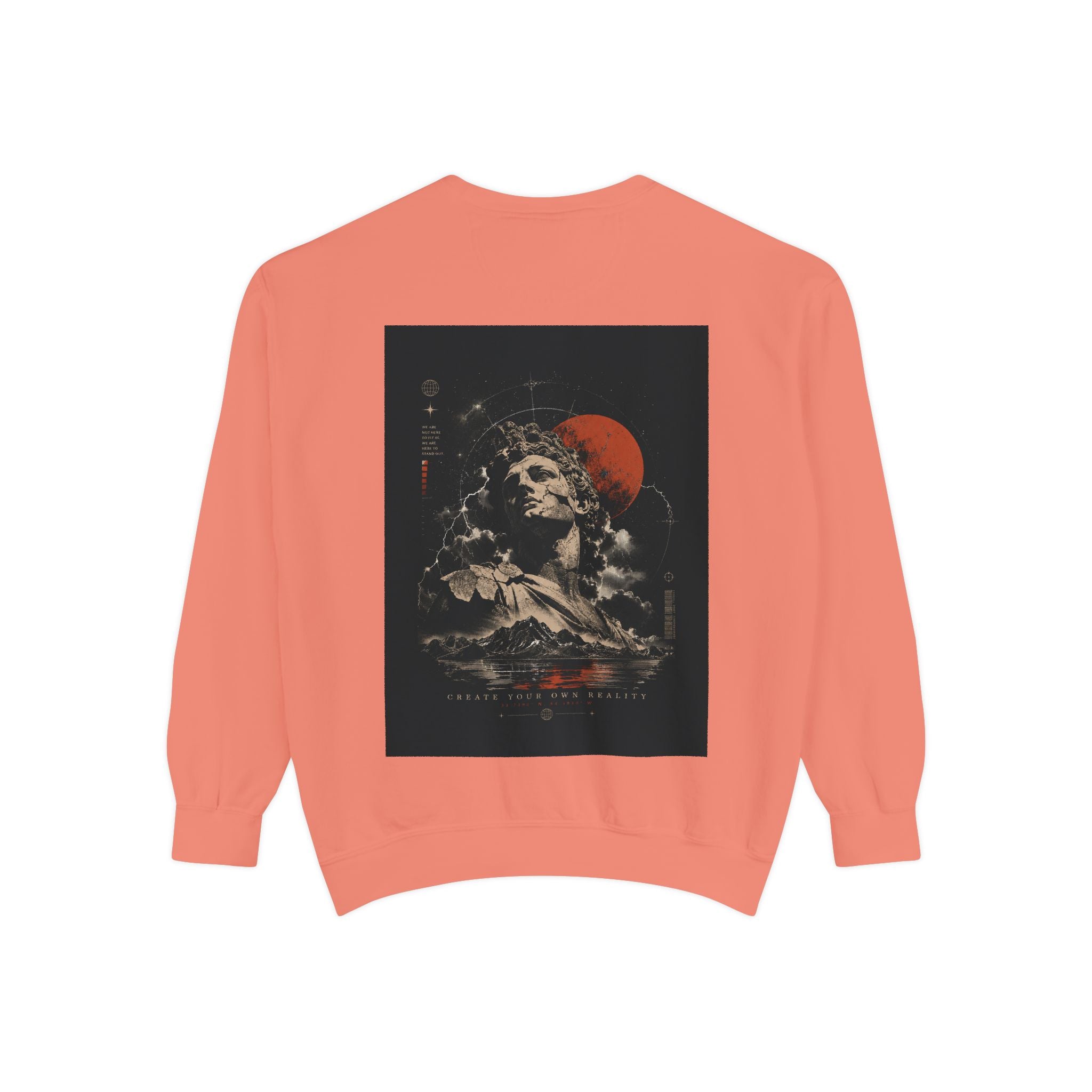 I Create Your Own Reality Sweatshirt — Vintage Statue Moon Graphic Sweatshirt