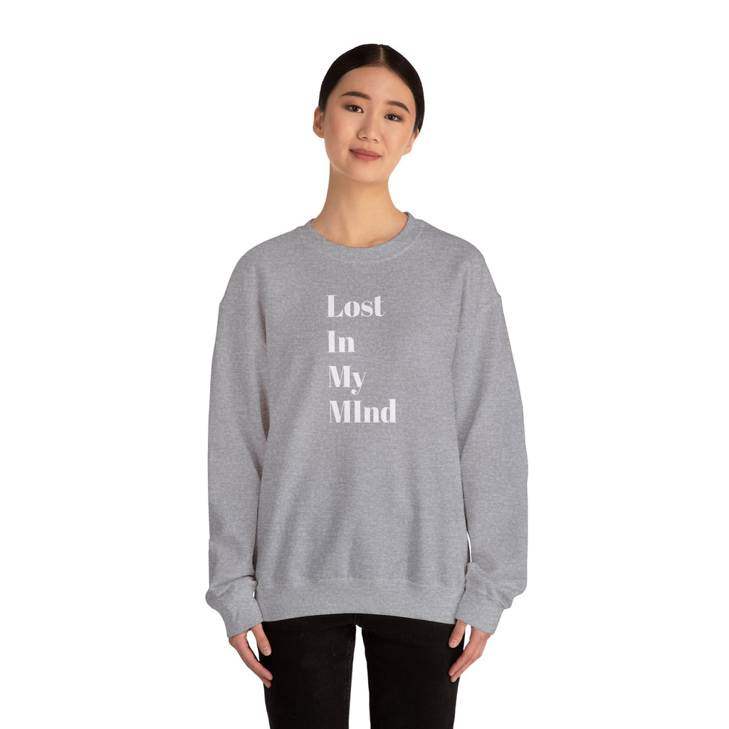 Lost in My Mind Crewneck Sweatshirt — Retro Collage Art Pullover